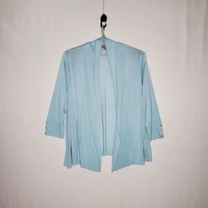 Evolution By Cyrus Cardigan Sweater Women 3X Light Pastel Blue Open Business...